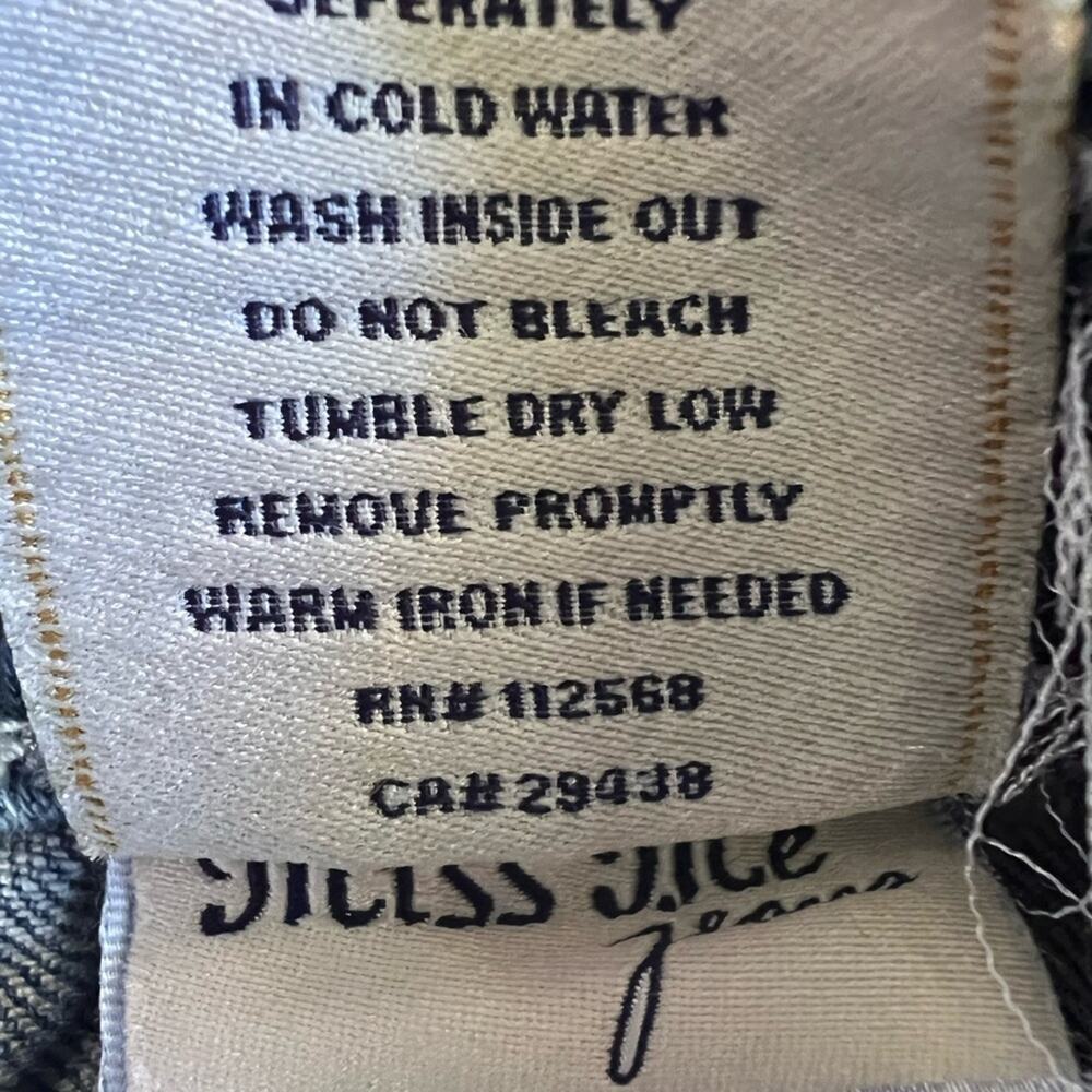 Miss Me Skinny Raw Hem Embroidered Bling Pocket Denim Y2k Moto Jeans Size 27 - Picture 14 of 15